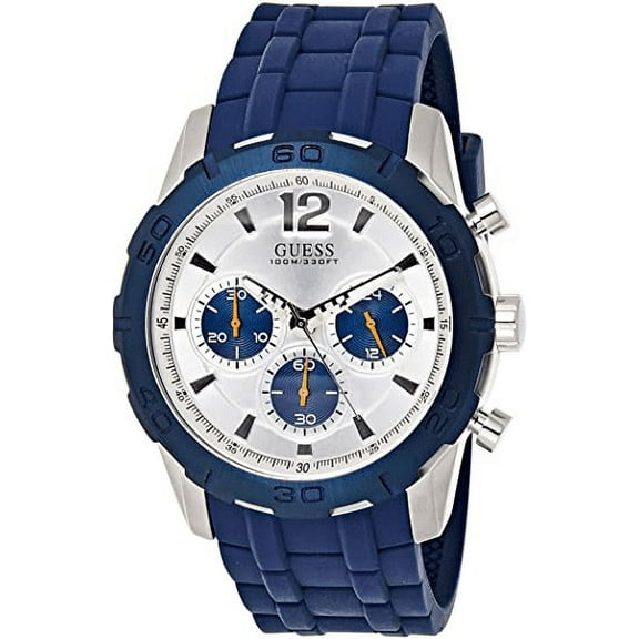 Guess 45mm Steel Chronograph Silver Dial Mens Quartz Watch W0864G6