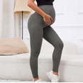 thumbnail image 4 of Gyujnb High Waist Full Belly Support Maternity Leggings Seamless Stretch Fabric Yoga Fitness Loungewear Casual Daily Pregnancy Pants,XL, 4 of 6
