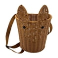 thumbnail image 2 of Hand-Woven Rabbit Basket Easter Picnic Basket with Straps, Imitation Rattan Storage Basket Backpack Flower Basket for Candy Storage Tea Picking, 2 of 6