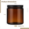 thumbnail image 5 of 12 PCS 16 oz Amber Glass Jars, Round Glass Container with Metal Lid, Small Airtight Glass Containers for Cream Lotion Powder Beauty Products, Leakproof Empty Cosmetic Travel Jar, 5 of 6