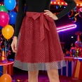 thumbnail image 2 of KHONTS Women's Midi Skirts Elastic High Waiste Polka Dot Casual Flowy Skirts Swing Knee Length Skirts Red S, 2 of 9