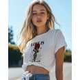 thumbnail image 4 of T Shirts for Women Short Sleeve Cotton Crewneck T-Shirt, LOVE IS FOREVER Red Rose Skeleton Hand Tee Tops Casual Basic T-Shirts, XS-5XL White XL, 4 of 7