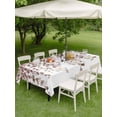 thumbnail image 4 of Outdoor Tablecloth with Umbrella Hole for Patio/Picnic/Party/Camping, Brown Eucalyptus Leaves Waterproof Table Cloth Rectangle Table Cover Washable, Spring Leaves Plants Country (52"x 70"), 4 of 8