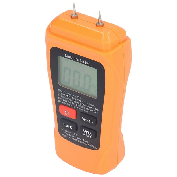 Testeur d'humidité de bois portable Lcd Testeur d'humidité, orange