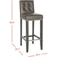 thumbnail image 4 of SAFAVIEH Thompson Bar Stool Antique Brown, 4 of 7