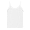 thumbnail image 5 of Women's Sleeveless Tank Top Form Fitting Scoop Neck Ribbed Knit Basic Cami Shirts White L, 5 of 6
