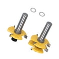 thumbnail image 3 of 2Pcs T Type Router Bit Set with Carbon Steel and Alloy Router Bit Grooves Design Router for Cabinet Door Floor Table Making, 3 of 7