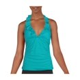 thumbnail image 1 of Lauren Ralph Lauren Womens Slim Fit V-Neck Tankini Swim Top Green 8, 1 of 1