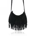 thumbnail image 1 of Fashion Celebrity Tassel Suede Fringe Shoulder Messenger Handbag Cross Body Bag, 1 of 3