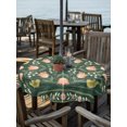 thumbnail image 3 of Outdoor Tablecloth with Umbrella Hole Zipper Rustic Tulip Flower Round Tablecloth 60" Waterproof Outside Table Cloth Retro Ethnic Floral Plants Birds Green Patio Table Cover Tablecloths for Picnic, 3 of 8