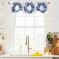 thumbnail image 4 of Spring Flower Wreath Tie Up Valance for Windows, Country Watercolor Purple Blue Floral Leaf Adjustable Rod Pocket Tie Up Valance Curtains Window Treatment for Kitchen Bathroom Bedroom 42 X 12 Inch, 4 of 9