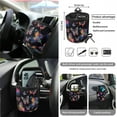thumbnail image 5 of Jeiento Galaxy Butterfly Car Seat Cover Set 15 PCS with Auto Steering Wheel Cover Seat Belt Strap Pads Cup Coasters Trash Bag Air Vent Storage Bag Rearview Mirror Cover Keychain Universal Fit, 5 of 7
