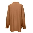 thumbnail image 6 of Women's Dressy Casual Blouses Long Sleeve Lapel Collared Solid Color Button Down Fashion Shirts Work Business Tops, 6 of 9
