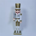 thumbnail image 2 of 12inch Nutcracker Figures Handcraft Decor Figures Decoration Ornament Nutcracker Soldier Golden Flat, 2 of 8
