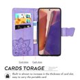 thumbnail image 6 of Samsung Galaxy Note 20 Wallet Case, Mantto Bling Butterfly Flower PU Leather Flip Phone Cover Credit Cards Slot Shockproof Protective Kickstand Case for Samsung Galaxy Note 20, Lightpurple, 6 of 9