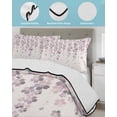 thumbnail image 4 of Quilts Twin Size Bedding Set, Spring Floral Lightweight Quilted Comforter, Pink Gray Cherry Blossom Flowers Beige Soft Reversible Bedspread Coverlet with Pillow Covers for All Season, 68" x 86", 4 of 7