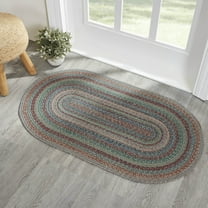 Farmhouse 27"x48" Accent Rug Green Multi Braided Textured Floor Decor