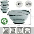 thumbnail image 7 of STP GOODS Borosilicate Glass Soup and Salad Bowl with Handles Set of 4 pcs 15.2 fl oz (450 ml) Service for 4 Stackable Dessert Bowls 5.3" (13.5 cm) Glass Cereal Bowl Set, Gray, 7 of 7