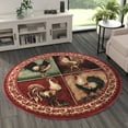 thumbnail image 3 of Masada Rugs Rooster Style Round Area Rug L-379 (5 Feet 5 Inch X 5 Feet 5 Inch) Round, 3 of 7