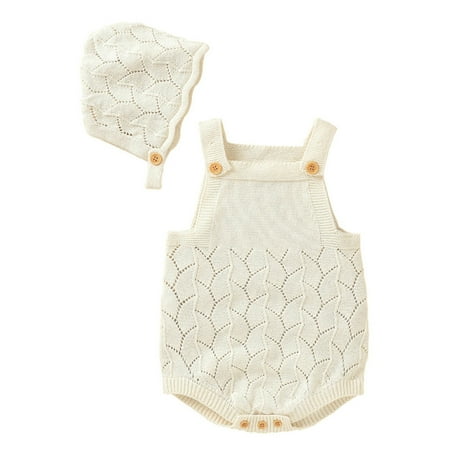 

Qufokar Baby Sweater Fall Outfits for Toddler Girls Baby Knit Romper Cotton Sleeveless Boy Girl Sweater Clothes Baby Bodysuit With Cute Hat Set