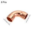 thumbnail image 3 of Uxcell 90 Degrees Elbow Copper Pipe Fitting Brazing Connection 1/4 Inch ID for HVAC Cooling Equipment, Pack of 8, 3 of 5
