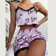 thumbnail image 3 of Conjunto de pijama con estampado de corazón de amor para mujer, ropa de dormir Sexy con cuello en V, Top con tirantes, pantalones cortos, conjunto de 2 piezas, 3 of 3