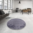 thumbnail image 3 of Ahgly Company Indoor Round Mid-Century Modern Purple Navy Blue Oriental Area Rugs, 7' Round, 3 of 6