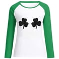 thumbnail image 4 of BLVB St Patricks Day Sweatshirt Women Long Sleeve Shamrock St. Patricks Shirts Tees Crewneck Raglan Vacation Tops, 4 of 4