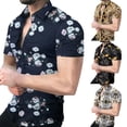 thumbnail image 2 of Mens Casual Printed Baroque Short Sleeve Muscle Button Down Shirt Party Dress, 2 of 9