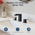 thumbnail image 4 of TVOFEK 8 inch Waterfall Bathroom Faucet 3 Hole, Matte Black Bathroom Sink Faucet with Metal Pop-up Drain, 2 Handle Stainless Steel Bathroom Water Faucets for Vanity Lavatory Restroom RV, 4 of 16