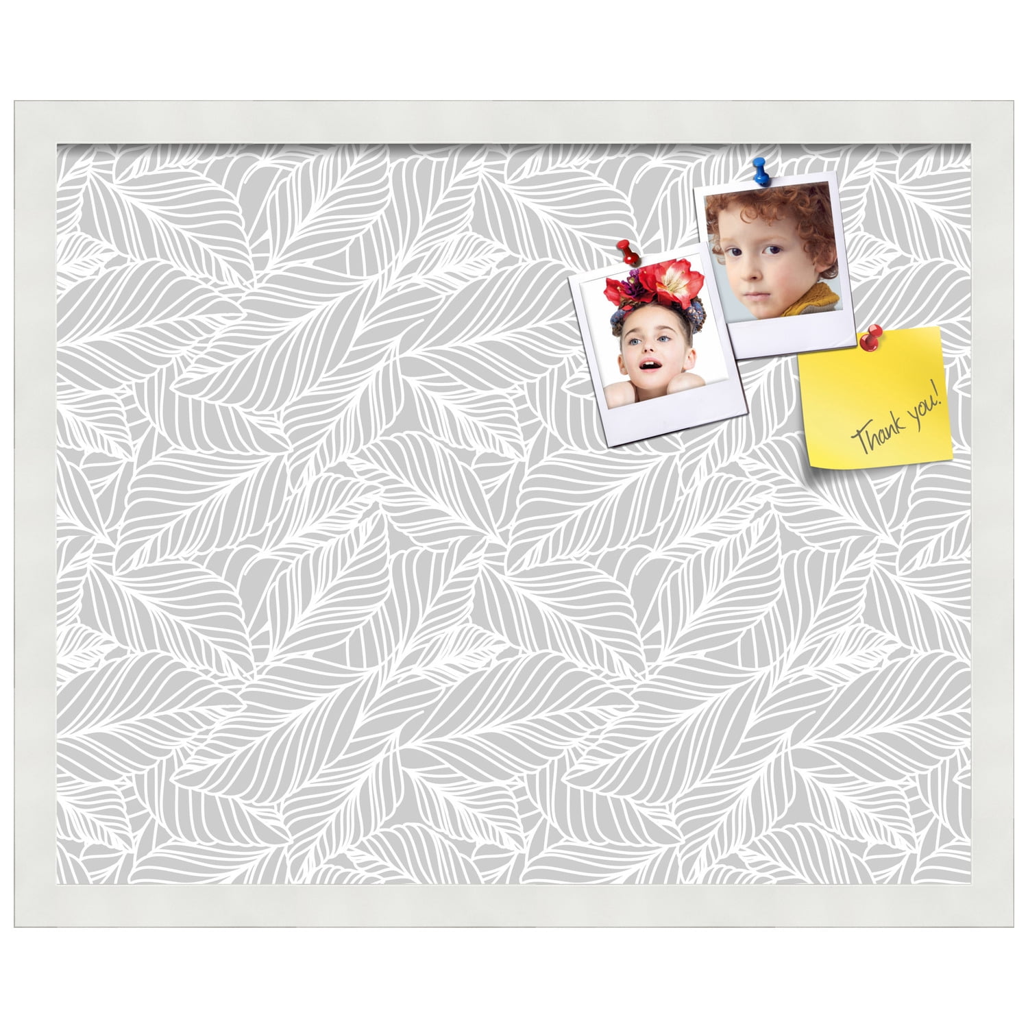 PinPix 21x17 Custom Cork Bulletin Board Grey White Poster Board Has a Fabric Style Canvas Finish, Framed in Grey White, by ArtToFrames (PinPix-1872)