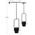 thumbnail image 2 of Kate and Laurel Ascher Modern 2-Pot Pendant Hanging Planter, 24 x 8 x 39, Black, Decorative Wall Hanging Plant Pots for Faux or Authentic Succulents and Greenery, 2 of 8