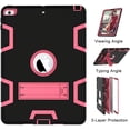 thumbnail image 2 of Case for iPad Mini 5 (2019), Slim Duty Drop Proof Shockproof Protective Armor Cover with Built-in Stand for Apple iPad 7.9 Inch 2019 Release (Black+Rosered), 2 of 7