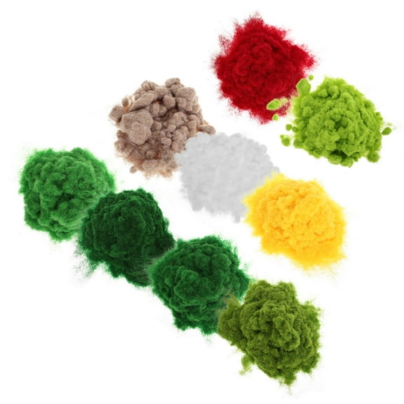 Worgeous 9 Pcs Fake Grass Turf Mini Model Material Simulated Lawn Powder