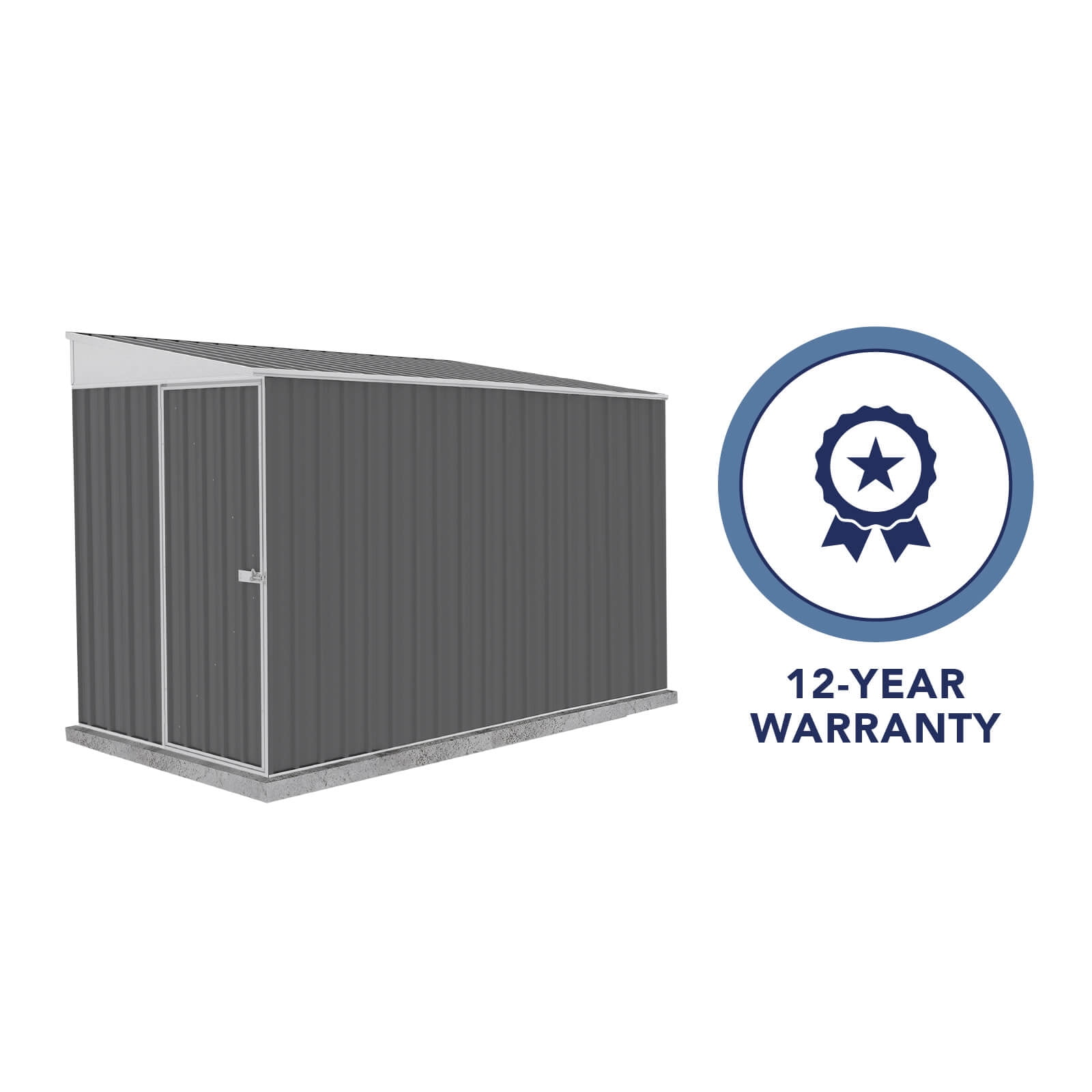 Absco Durango 5' x 10' Metal Bike Shed - Woodland Gray
