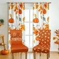 thumbnail image 2 of 6 Pcs Fall Chair Covers for Dining Room, Thanksgiving Stretch Removable Dining Chair Cover Set of 4, Autumn Pumpkin Chair Slipcovers Seat Protector for Fall Restaurant Decor, 2 of 6