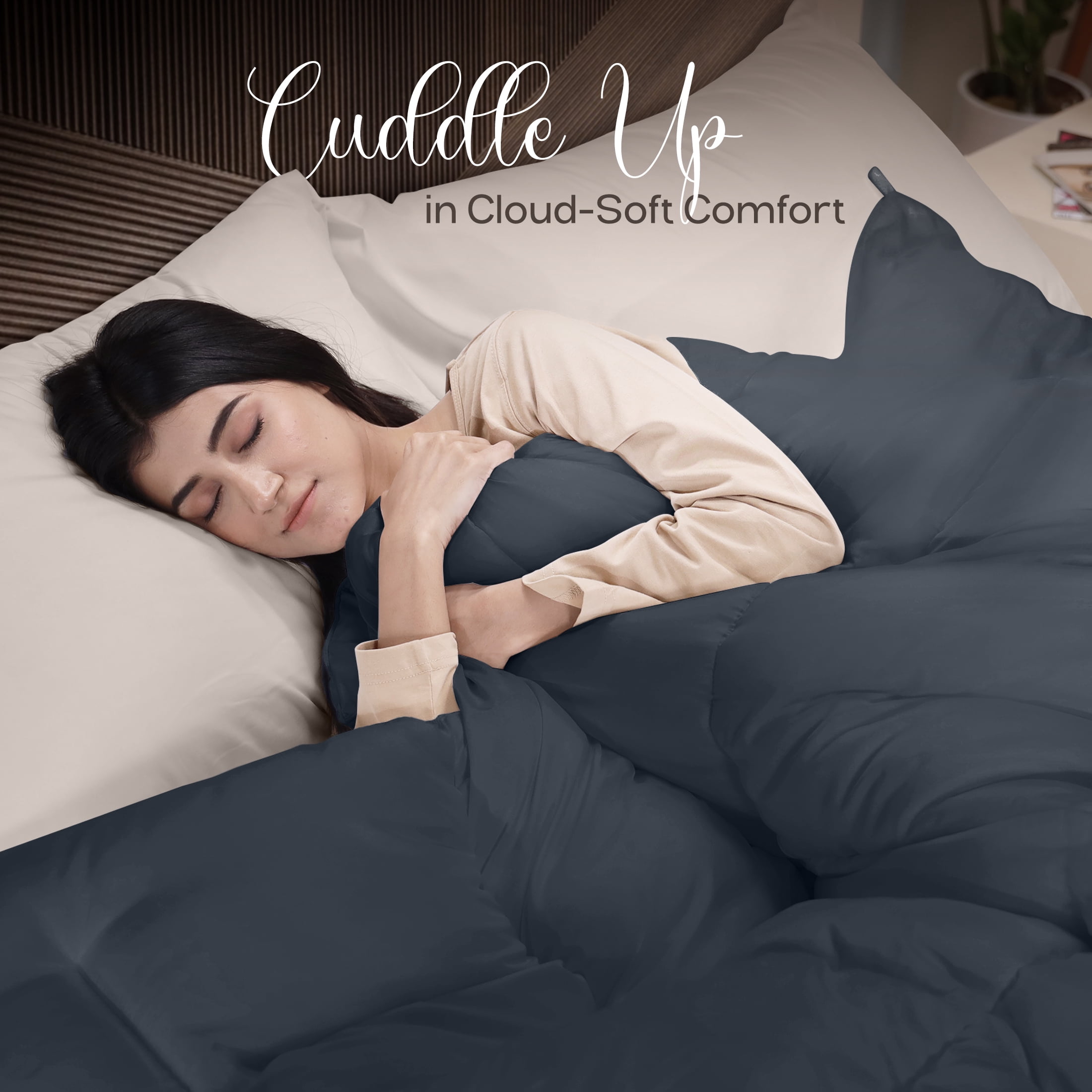 PEKUR All Season Comforter for Adults , Cozy & Lightweight,Box Stitched (Queen Size, Grey, 88"x88")