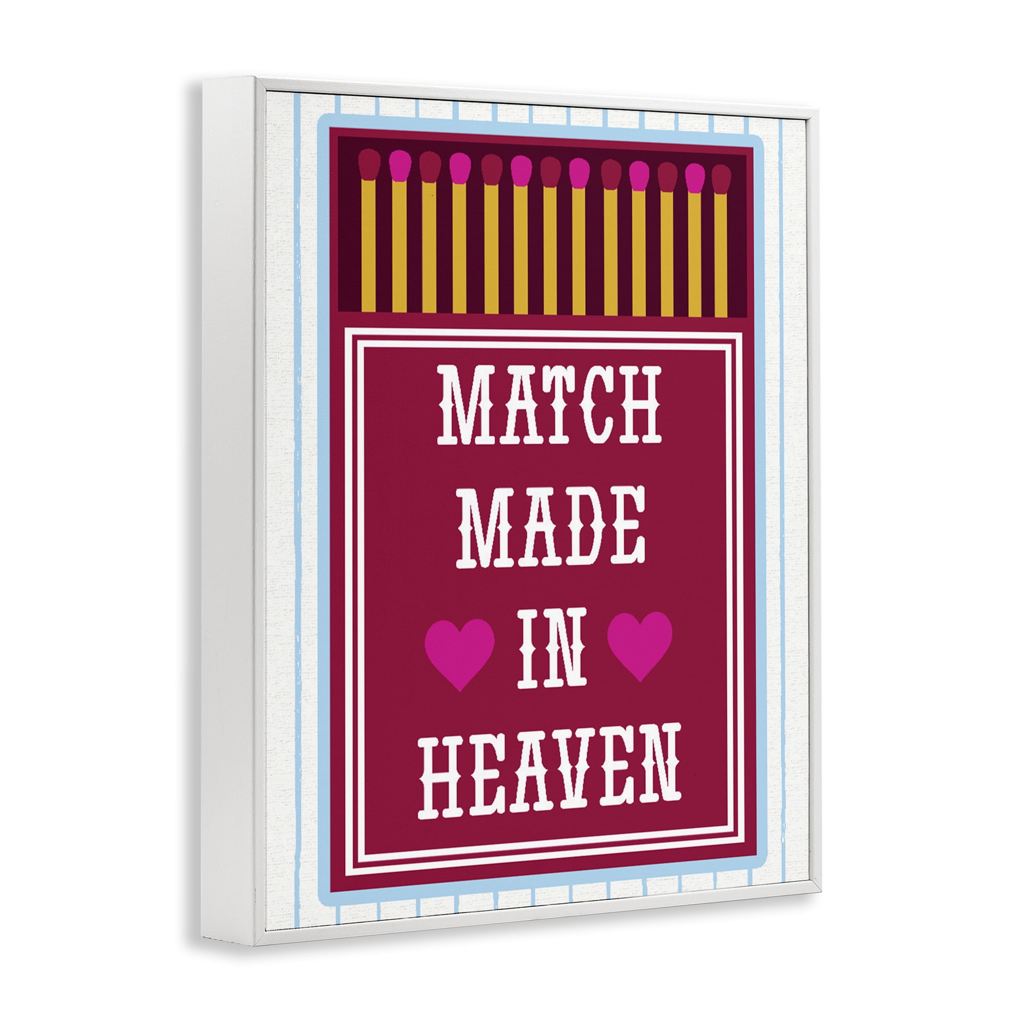 Stupell Industries Vintage Match Made In Heaven White Framed Giclee Art, design by Lil' Rue