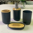 thumbnail image 4 of Bathroom Accessories Set Soap Dispenser Bottle Dish Washroom Toothbrush Holder Cup Suit Black, 4 of 7