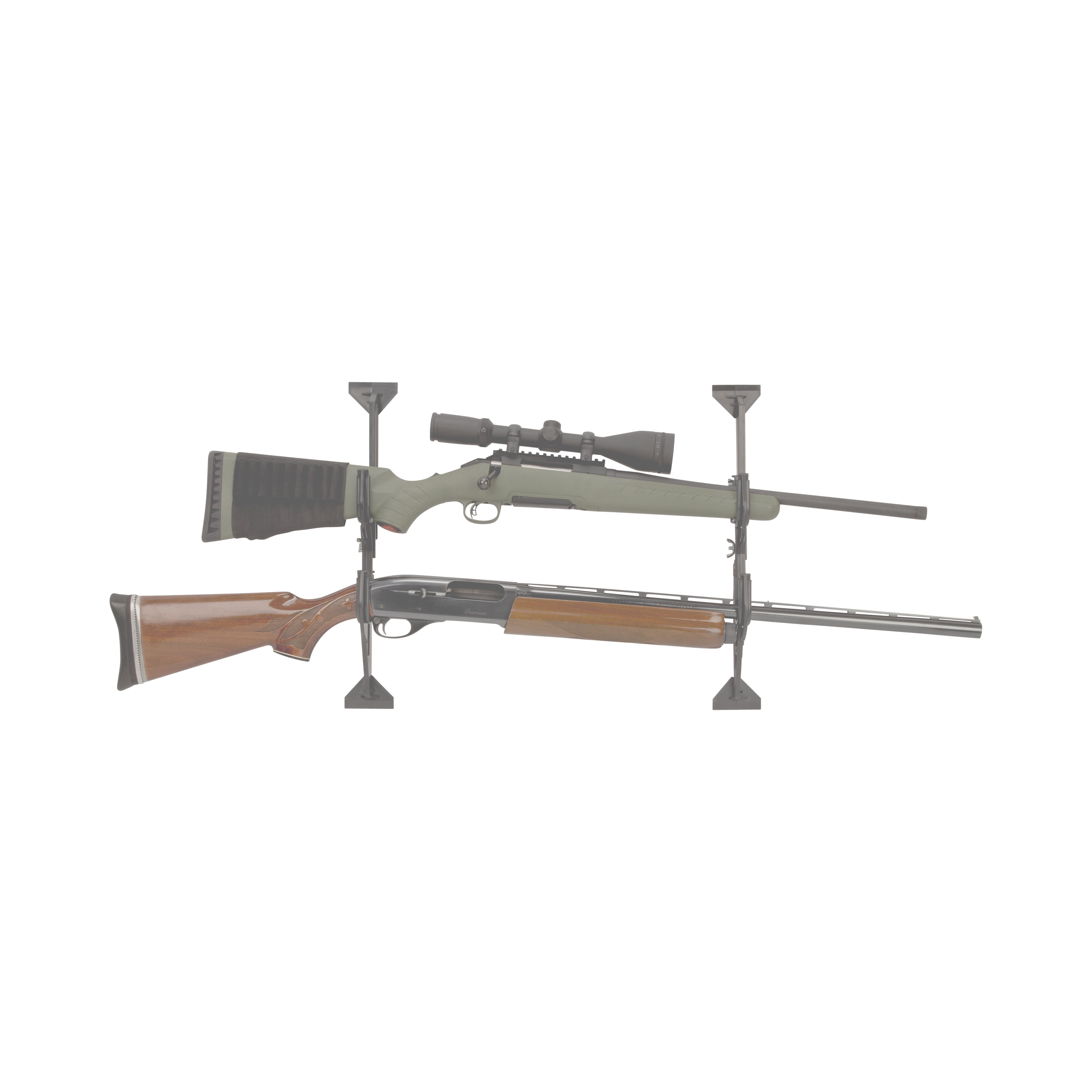 Allen Company Truck Gun Rack for Rear Window - Holds Two Shotguns, Rifles, Bows, or Tools, Black