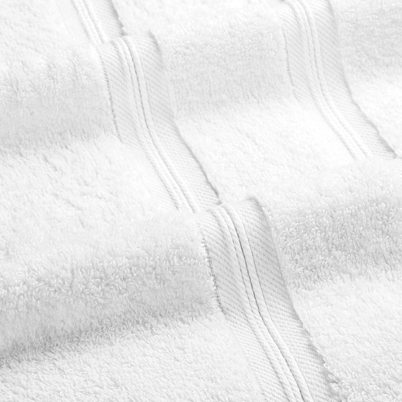 Superior Smart Dry 9-Piece Zero Twist Soft Cotton Towel Set, Quick Dry Fade Resistant, White