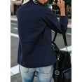 thumbnail image 6 of Women Anorak Jackets Zip Up Snap Buttons Parka Utility Coats Outwear with Pocket Deep Blue L, 6 of 7