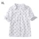thumbnail image 1 of Camisa de lunares Blusa informal de verano con cuello en V Manga corta Top de mujer, Blanco, XL Yuarrent AP001522-04B, 1 of 7