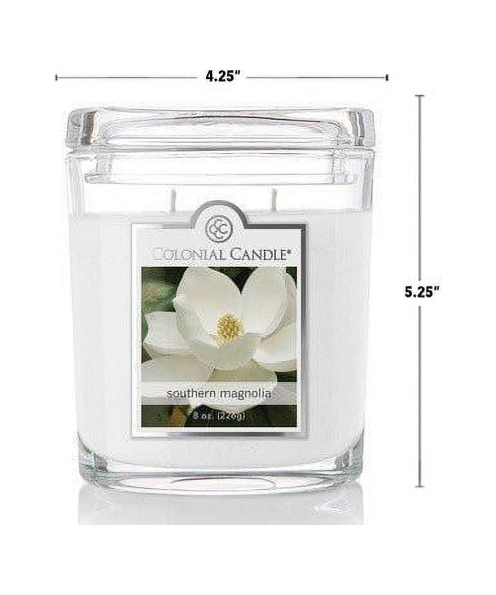 Colonial Candle Southern Magnolia 8 Oz 2 Wick Candle, White