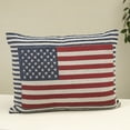 thumbnail image 5 of Fuebueo American Flag Throw Pillow, Patriotic 4th of July Decorations for Home, Woven Americana Decor for Couch and Sofa, Stars and Stripes Cushion, 9 x 15 Inch, 5 of 7