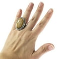 thumbnail image 4 of Vintage Style Oval Tiger Eye Statement Ring with Ornate Band, Size 10 Jewelry Ring Silver, 4 of 6