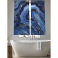thumbnail image 6 of Sheer Curtains 63 Inches Long, Navy Blue Marble Light Filtering Window Curtains for Living Room, Contemporary Ink Painting Abstract Rod Pocket Voile Sheer Curtain Drapes, 52"W x 63"L, 2 Panels, 6 of 8