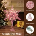 thumbnail image 3 of Lewondr Christmas Star Tree Topper with Timer Function,11 inch Multilayer Hexagonal Tree Toppers with 8 Light Modes for Home Holiday Xmas, USB Remote Controlled,Pink, 3 of 8