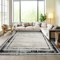 thumbnail image 4 of Haperlare Washable Rug Modern Border Rug, 9'x12' Large Living Room Rug Accent Carpet with Non-Slip Backing, Low Pile Stain-Resistant Indoor Rugs for Bedroom Home Decor, Gray, 4 of 9