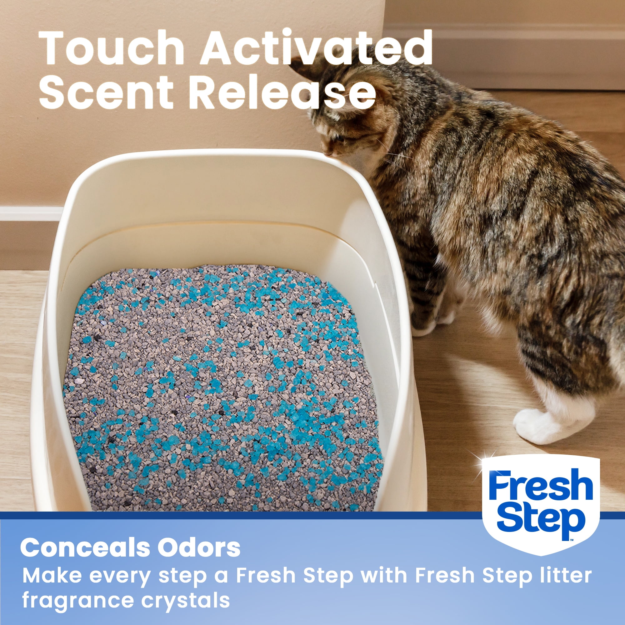 Fresh Step Cat Litter Deodorizing Scent Boosting Crystals in Fresh Scent, 32 Ounce